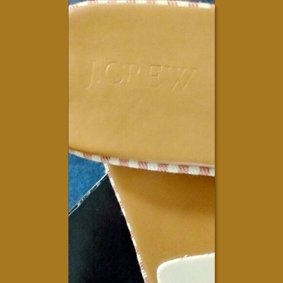 J.CREW Women's Striped Bow Slide Sandals Size 7 - Picture 8 of 14